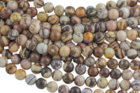 Natural Brown Zebra Jasper Beads Grade AAA Round-4mm, 6mm, 8mm, 10mm, 12mm- Full 15.5 Inch Strand Smooth Gemstone Beads