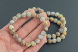 Natural Yellow Opalized Agate Bracelet Matte Round Size 6mm 8mm 10mm and 12mm- Handmade In USA- approx. 7.5" Bracelet Crystal Bracelet- LGS