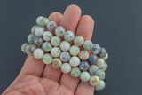 Natural Dendrite Opal Bracelet Smooth Round Size 10mm- Handmade In USA- approx. 7-7.5" Bracelet Crystal Bracelet- LGS