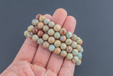 African Opal Smooth Round Size 6mm and 8mm- Handmade In USA- approx. 7" Bracelet Crystal Bracelet