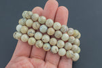 Natural Cream Opal Round Size 10mm and 12mm- Handmade In USA- approx. 7-7.5" Bracelet Crystal Bracelet- LGS