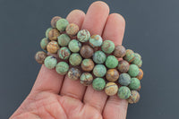 Natural Green Opal Round Size 10mm and 12mm- Handmade In USA- approx. 7-7.5" Bracelet Crystal Bracelet- LGS