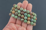 Natural Green Opal Round Size 10mm and 12mm- Handmade In USA- approx. 7-7.5" Bracelet Crystal Bracelet- LGS