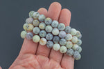 Natural Dendrite Opal Bracelet Matte Round Size 10mm- Handmade In USA- approx. 7-7.5" Bracelet Crystal Bracelet- LGS