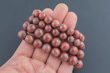 Natural Sesame Jasper Smooth Round Size 10mm and 12mm- Handmade In USA- approx. 7-7.5" Bracelet Crystal Bracelet- LGS