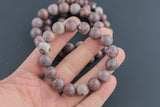 Natural Picture Painted Jasper Smooth Round Size 10mm and 12mm- Handmade In USA- approx. 7-7.5" Bracelet Crystal Bracelet- LGS