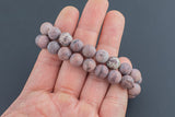 Natural Picture Painted Jasper Matte Round Size 10mm and 12mm- Handmade In USA- approx. 7-7.5" Bracelet Crystal Bracelet- LGS