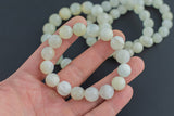 Moonstone Bracelet Faceted Round Size 10mm and 12mm Handmade In USA Natural Gemstone Crystal Bracelets Handmade Jewelry - approx. 7"- LGS
