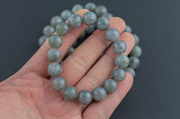 Natural Labradorite Smooth Round Size 10mm and 12mm- Handmade In USA- approx. 7-7.5" Bracelet Crystal Bracelet- LGS