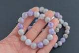 Natural Pink Amethyst Faceted Round Size 10mm and 12mm- Handmade In USA- approx. 7-7.5" Bracelet Crystal Bracelet- LGS