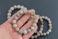 Natural Cream Tan Opal Faceted Round Size 10mm and 12mm- Handmade In USA- approx. 7-7.5" Bracelet Crystal Bracelet- LGS