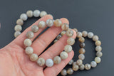 Natural Cream Tan Opal Faceted Round Size 10mm and 12mm- Handmade In USA- approx. 7-7.5" Bracelet Crystal Bracelet- LGS