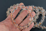 Natural Copper Angel Hair Rutilated Quartz Bracelet-- One Size Fits All- High Quality AAA Quality Gemstone Beads