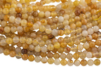 Natural Yellow Hematoid Lepidocrocite Quartz 6mm 8mm 10mm Round Beads Rare Red Quartz Crystal Powerful Energy Stone 15.5" Strand Smooth