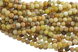 Natural Flower Yellow Opal - Round- 6mm, 8mm, 10mm, 12mm, 14mm- Full 15.5 Inch Strand AAA Quality Gemstone Beads