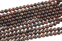 Natural Hessonite Garnet, High Quality in Round, 4mm, 6mm, 8mm, 10mm, 12mm Smooth Gemstone Beads