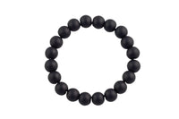 Matte Black Onyx Bracelet Round Size 6mm and 8mm 10mm 12mm Handmade In USA Natural Gemstone Crystal Bracelets Handmade Jewelry - approx. 7"