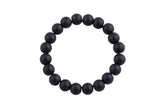 Matte Black Onyx Bracelet Round Size 6mm and 8mm 10mm 12mm Handmade In USA Natural Gemstone Crystal Bracelets Handmade Jewelry - approx. 7"