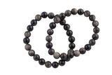Silver/ Gold Obsidian 6mm 8mm 10mm 12mm Stretchy String Bracelet Bracelet Crystal Bracelet