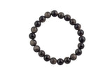 Silver/ Gold Obsidian 6mm 8mm 10mm 12mm Stretchy String Bracelet Bracelet Crystal Bracelet