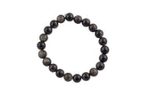 Silver/ Gold Obsidian 6mm 8mm 10mm 12mm Stretchy String Bracelet Bracelet Crystal Bracelet