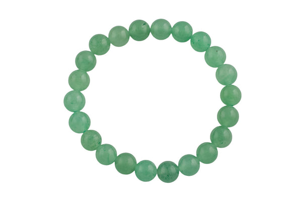 Green Aventurine Bracelet Smooth Round Size 6mm or 8mm 7.5" Length Bracelet Crystal Bracelet
