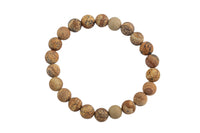 Picture Jasper- BRACELETS NATURAL Gemstone 8mm Matte Stackable Round Gemstone Jade Bracelets - Handmade - WHOLESALE - 8mm 7” - 7.5" Bracelet