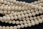 LARGE-HOLE beads!!! 8mm or 10mm Matte-finished round. 2mm hole. 7-8" strands. Matt Fossil Coral. Big Hole Beads