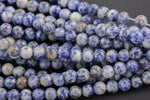 LARGE-HOLE beads!!! 8mm or 10mm round. 2mm hole. 7-8" strands. Smooth Light Sodalite Big Hole Beads