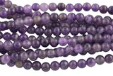 LARGE-HOLE beads!!! 8mm or 10mm smooth-finished round. 2mm hole. 7-8" strands. Amethyst Big Hole Beads