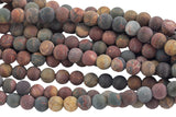 LARGE-HOLE beads!!! 8mm or 10mm Matte -finished round. 2mm hole. 7-8" strands. Picasso Jasper Big Hole Beads