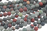 LARGE-HOLE beads!!! 8mm or 10mm Matte -finished round. 2mm hole. 7-8" strands. BloodStone Big Hole Beads