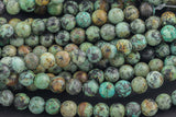 LARGE-HOLE beads!!! 8mm or 10mm smooth-finished round. 2mm hole. 7-8" strands. Smooth African Turquoise. Big Hole Beads