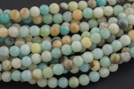 LARGE-HOLE beads!!! 8mm or 10mm smooth-finished round. 2mm hole. 7-8" strands. Smooth Amazonite. Big Hole Beads
