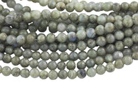 LARGE-HOLE beads!!! 8mm or 10mm Smooth -finished round. 2mm hole. 7-8" strands. Natural Labradorite Big Hole Beads