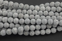 LARGE-HOLE beads!!! 8mm or 10mm Matt-finished Gray Silver-Mai Jasper. 2mm hole. 7-8" strands. Big Hole Beads