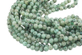 Natural Diamond Cut Faceted Kiwi Jasper 6mm 8mm 10mm Round Beads 15.5" Strand Gemstone Beads