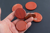 Natural Red Jasper Flat Oval Shaped- 42x45mm