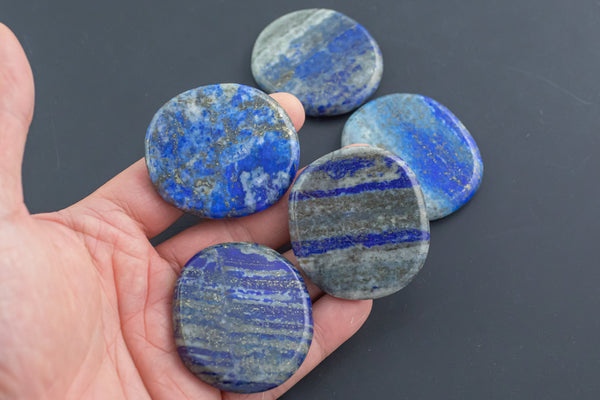 Natural Lapis Flat Oval Shaped- 42x45mm