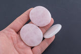 Natural Rose Quartz Flat Oval Shaped- 42x45mm