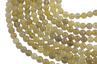 Natural Golden Rutile Quartz 4mm 6mm 8mm 10mm 12mm Round Gold Yellow Rutilated Quartz Beads Tons of Sharp Rutile Hair Needle 15.5" Strand