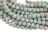 Natural Impression Sea Sediment Jasper Matte Round Beads 4mm 6mm 8mm 10mm Aka Snake Skin Jasper Aqua Terra Jasper 15.5" Strand Smooth