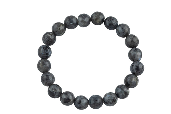 Marble Labradorite Faceted Round Size 10mm and 12mm- Handmade In USA- approx. 7-7.5" Bracelet Crystal Bracelet- LGS