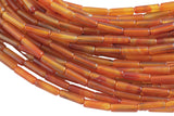 Natural Carnelian beads tube tubular beads 15.5" 4x13mm