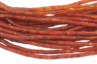 Natural Carnelian beads tube tubular beads 15.5" 4x8mm