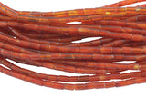 Natural Carnelian beads tube tubular beads 15.5" 4x8mm