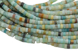 Natural Blue Amazonite 4mm 6mm Heishi Rondelle Beads 15.5" Strand