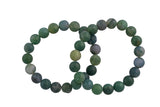 Natural Moss Agate Matte Round Size 6mm and 8mm- Handmade In USA- approx. 7" Bracelet Crystal Bracelet