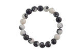 Zebra Jasper Matte Round Size 6mm and 8mm- Handmade In USA- approx. 7" Bracelet Crystal Bracelet
