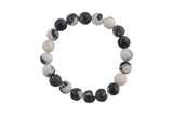 Zebra Jasper Matte Round Size 6mm and 8mm- Handmade In USA- approx. 7" Bracelet Crystal Bracelet